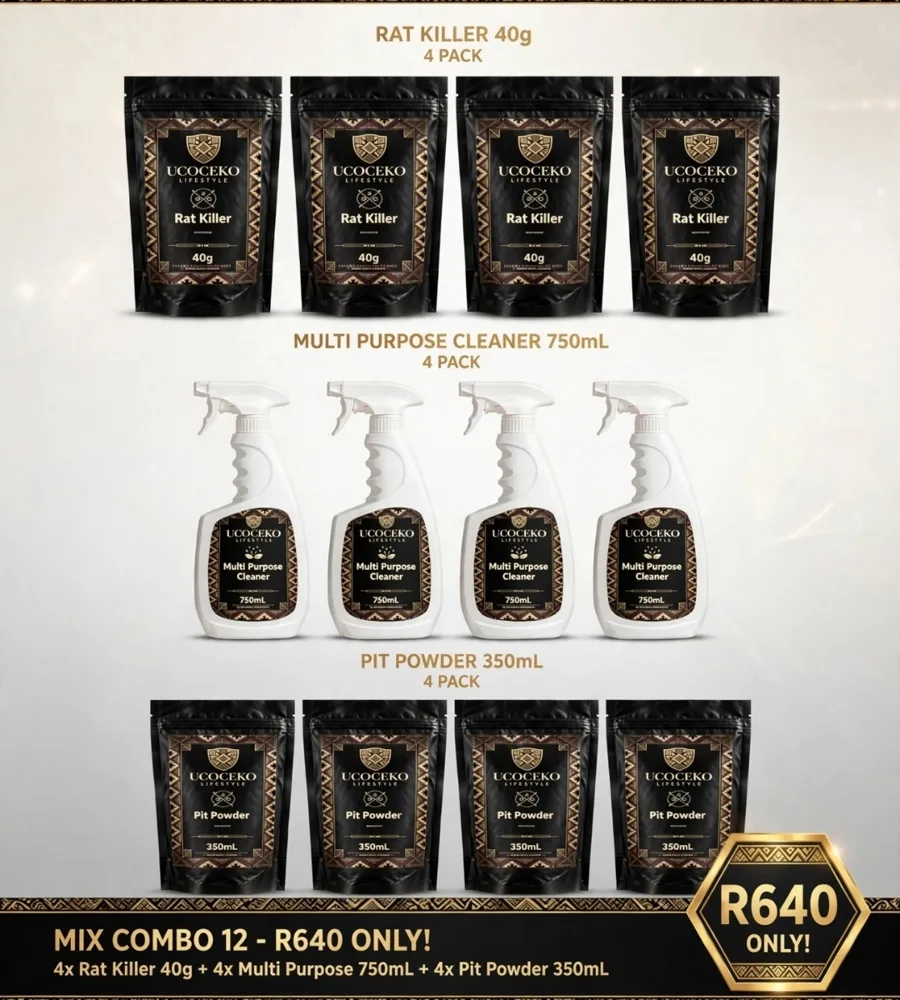 Mix Combo 12: 4 × Rat Killer, 4 × Multi Purpose Cleaner, 4 × Pit Powder for R640